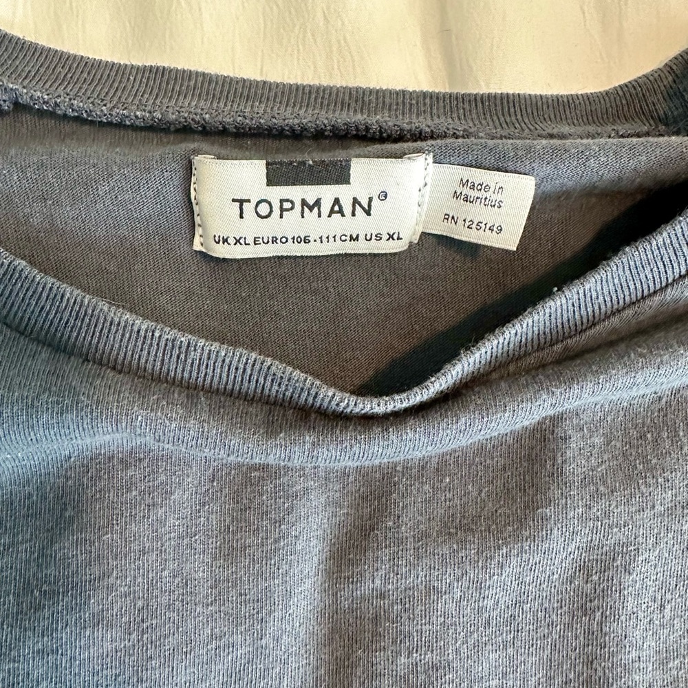 Topman Gray Crew Neck T-Shirt - Picture 2 of 6
